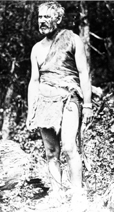 Joe Knowles in deer skin clothing he was wearing when he emerged from the wilderness of the Siskiyou Mountains on August 21, 1914.