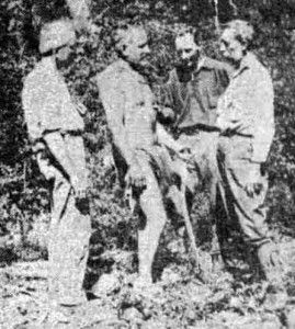 Knowles at his camp with observers for the wilderness experiment, August 1914, Siskiyou Mountains, Oregon