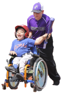 baseball project boy in wheelchair, jubilee park, cave junction, oregon 